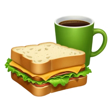 green cup Coffee and sandwich sticker