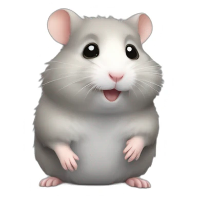 Hamster gris fait coeur sticker