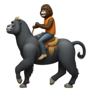 Gorilla riding a Llama sticker