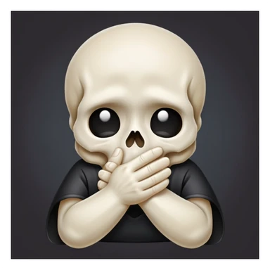 Loudly Crying Face Emoji, Skull Emoji, Folded Hands Emoji sticker