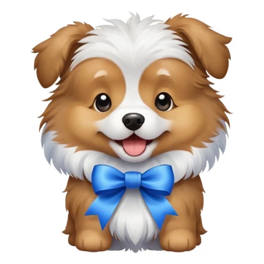 Perro con lazo azuo sticker