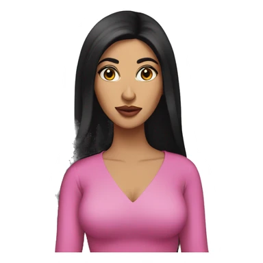 middle eastern woman with long black hair and pink lips  sticker