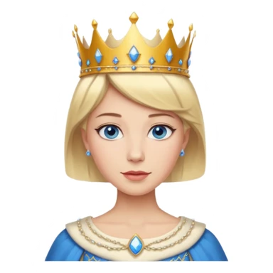 Queen with blonde short hair and blue eyes sticker