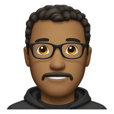 Man, dark hair, glasses, goatee sticker