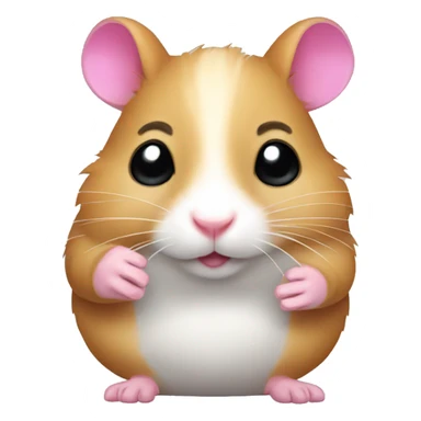 A hamster with a pink manicure sticker