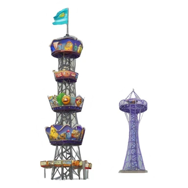 Drop tower amusement park  sticker