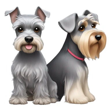 gray mini schnauzer with another mini schnauzer and yorkie sticker