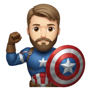 captain america bearded holding shield sticker