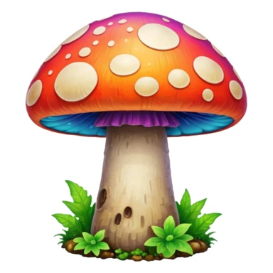 psychodelic mushroom single simple colorful sticker