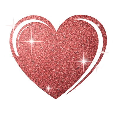 Remove the background, keep the heart with a glitter effect in the style of ideogram v2a turbo, with transparent background. sticker