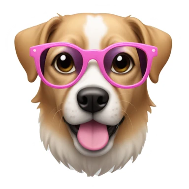 dog wearing pink glases sticker