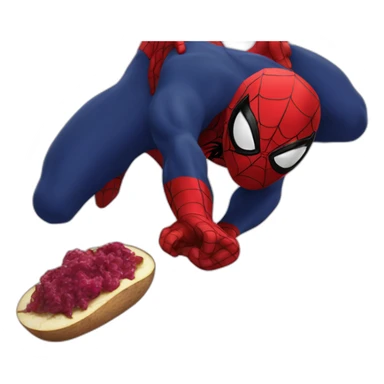 Spider-Man eating eggplant sticker