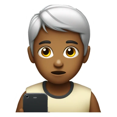 Child stare at smartphone sticker