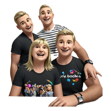 boys with stylish smiles sticker