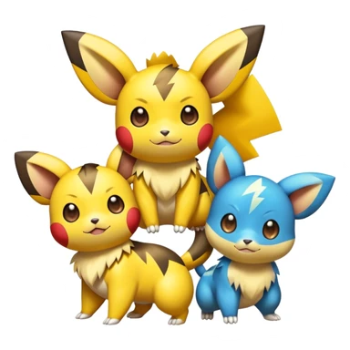 Shiny Colorful Pichu-Raichu-Zeraora sticker