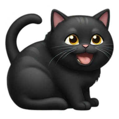 cat-black-chubby-hissing sticker