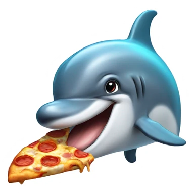 dolphin eating pizza sticker