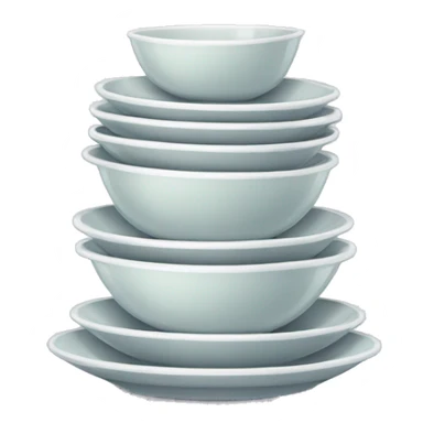 clean stack of dishes with bubbles sticker