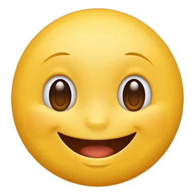 happy yellow emoji face, grinning, cheerful sticker
