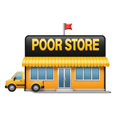 Convenience store named poor store and more sticker