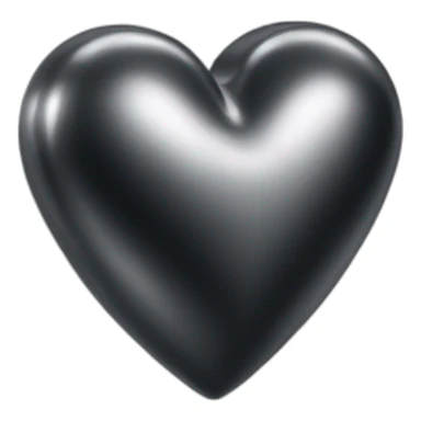 black shiny steel metal heart sticker