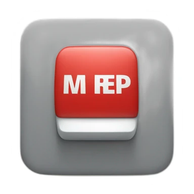 big red button with MEP written on it sticker