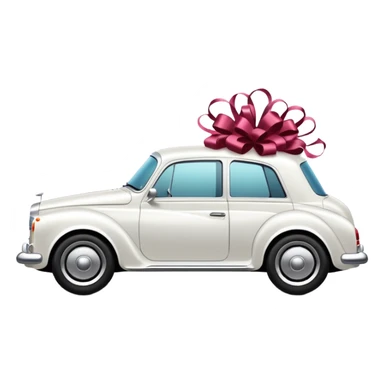 Luxury car with wedding decorations, in profile sticker