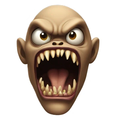 terrifying inhuman creature with predatory eyes and sharp teeth sticker