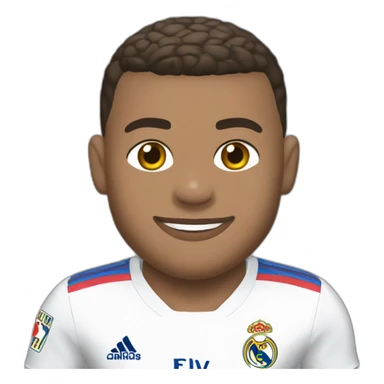 Kylian Mbappé avec un maillot réal Madrid sticker