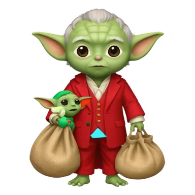 yoda santa sticker