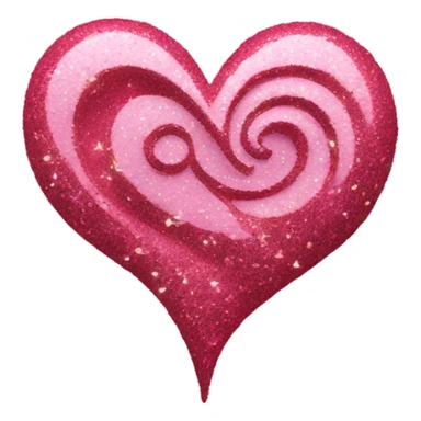 Pink glitter swirling hearts sticker