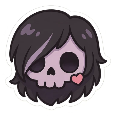 pastel emo black object   sticker