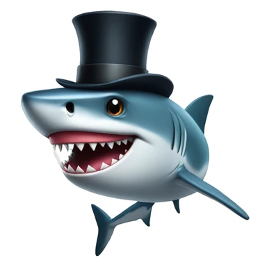 shark with top hat sticker