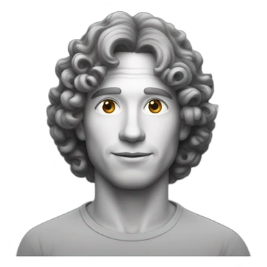 a white man with curly mid-length sticker