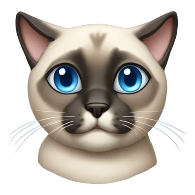 Chunky Siamese cat with dark face and blue eyes sticker