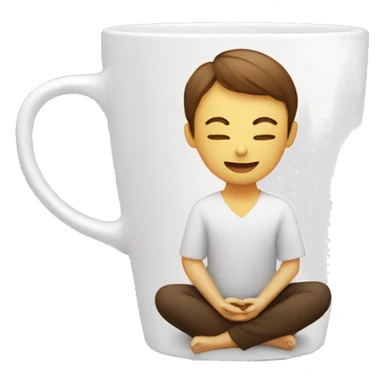 a person sitting in a lotus pose inside a coffee cup sticker