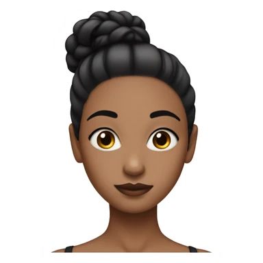 Light medium girl with slick black bun  sticker