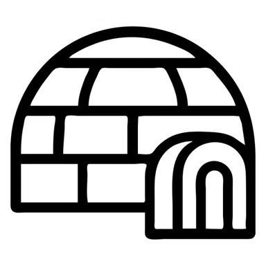 simple clean iconic igloo in white and blue sticker