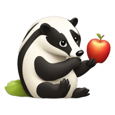 badger with apples sticker