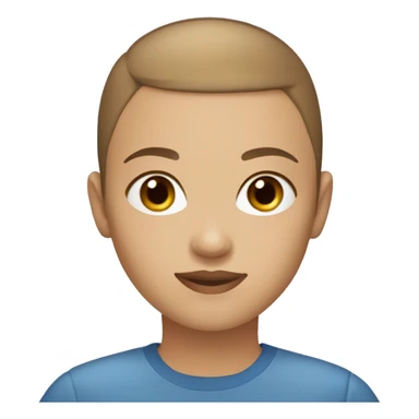 BLUE EYES BROWN BUZZ CUT LIGHT SKIN ROUND FACE GIRL sticker