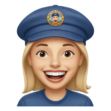 Crea una persona con una gorra de marca riéndose y abajo diga victornext siempre para serviles sticker