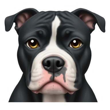 Black American Bully with small white spot below his mouth sticker