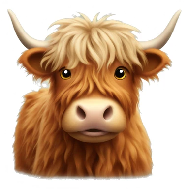 Fluffy highland cow sticker