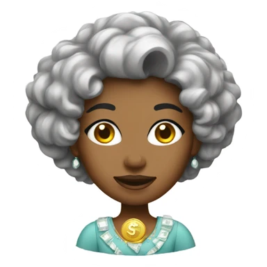 fancy woman with money icon sticker