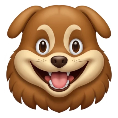 Dog with big smiling mouth but no teeth sticker