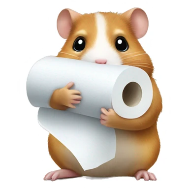 Hamster holding toilet paper sticker