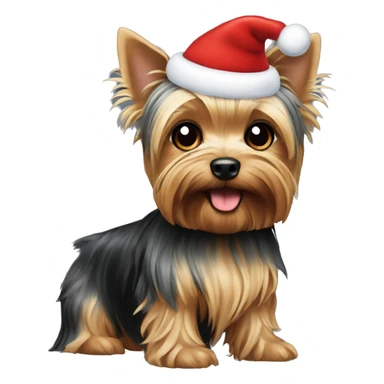 Yorkshire terrier with christmas vibe sticker