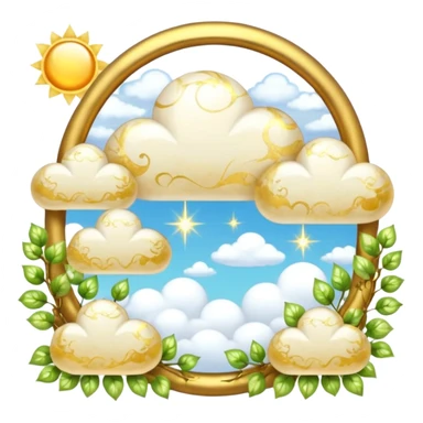White and glittery gold with marble stones, vines, divine, heavenly, spiritual, pure, glowing, cute clouds, sunshine, sparkly, beautiful, elegant, luxurious, pretty, aesthetic scenery scene picture   sticker