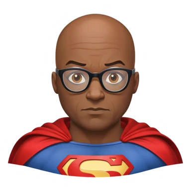 Bald black man with glasses superhero  sticker