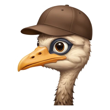 Ostrich with cap   sticker